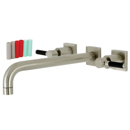 Kingston Brass KS6058DKL Wall Mount Tub Faucet, Brushed Nickel KS6058DKL